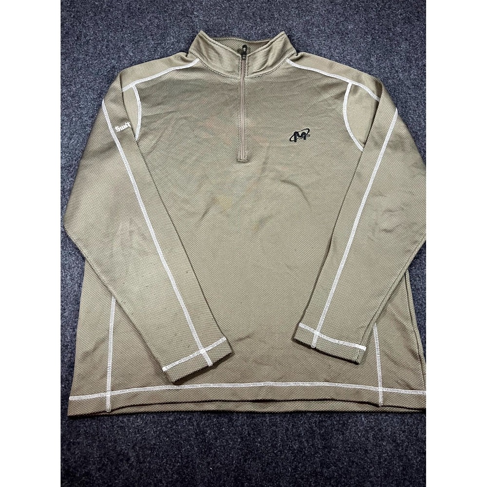 Nike Sphere Dry 1/4 Zip Cover Up Golf Top Mens XL Beige Embroidered Sun Valley